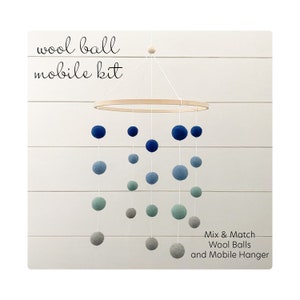 Wool Ball Baby Mobile/ Mix and Match Wool Balls/ Nursery Decor/ Minimalist Baby Mobile/ Baby Shower Gift