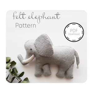 Elephant Pattern PDF/ Felt Elephant/ Sewing pattern/ Instant download/ Elephant ornament