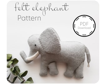 Elephant Pattern PDF/ Felt Elephant/ Sewing pattern/ Instant download/ Elephant ornament