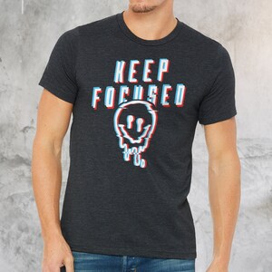 Keep Focused Melting Smile T-Shirt: Psychedelic Rave Festival Tee