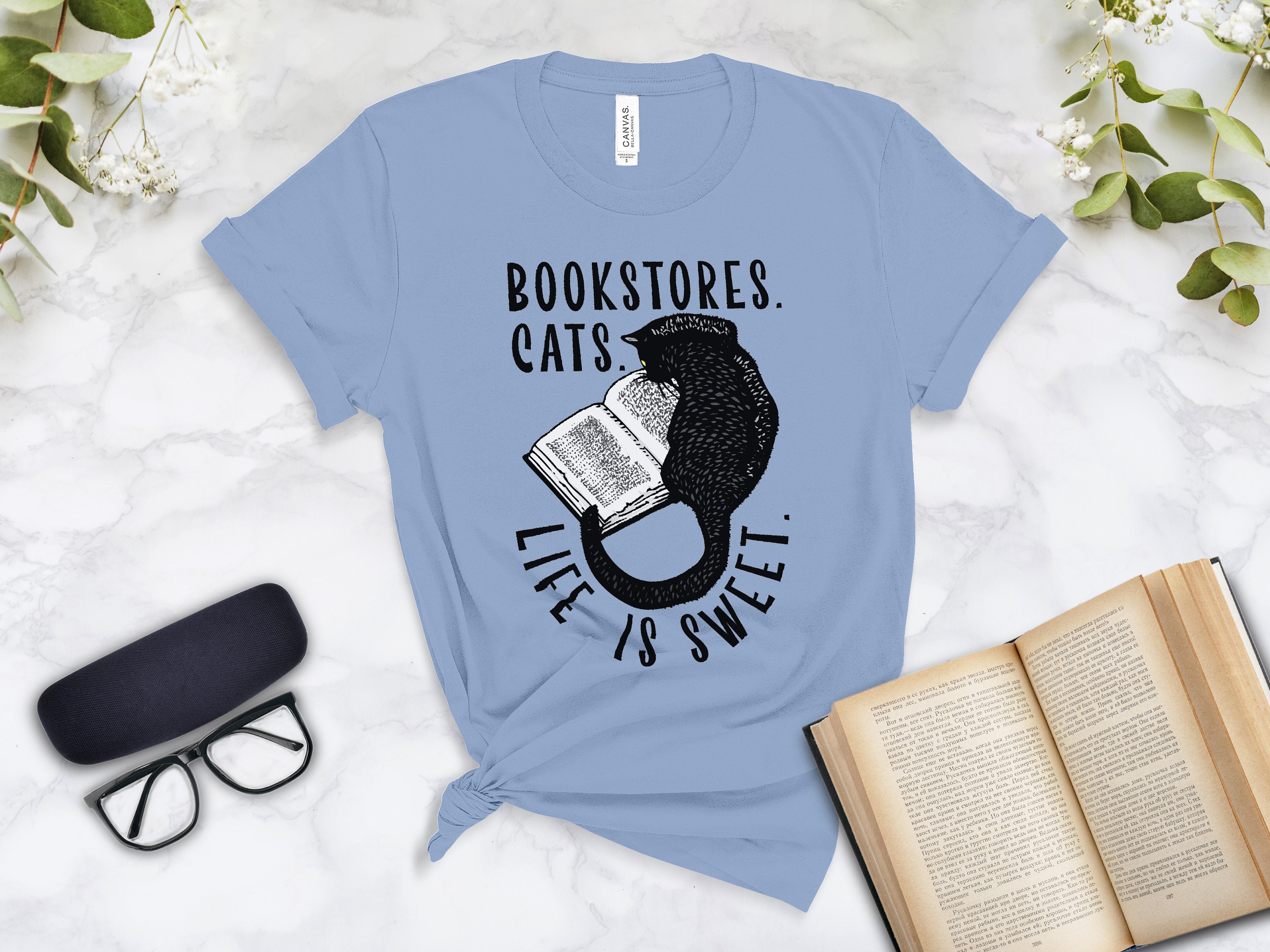 Bookstore Cats Life is Sweet Shirt, Book Lover Shirt