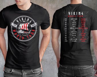 Viking World Tour T-Shirt: Norse History, Scandinavian Clothing