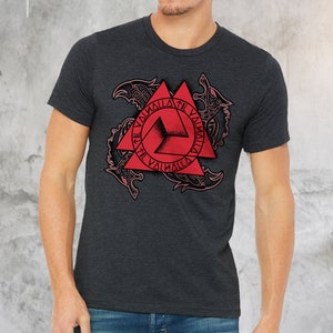 Valknut Viking T-Shirt: Norse Mythology Runes Design