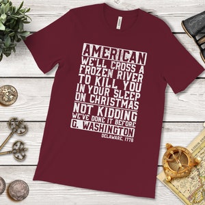 Sarcastic American History Tee: Frozen River Christmas Cardinal