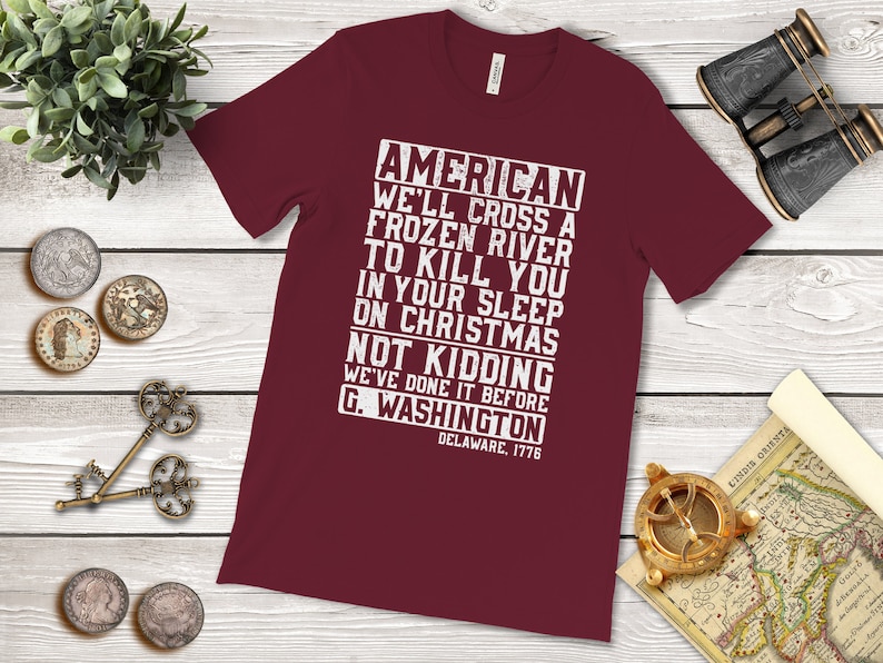 Sarcastic American History Tee: Frozen River Christmas Cardinal