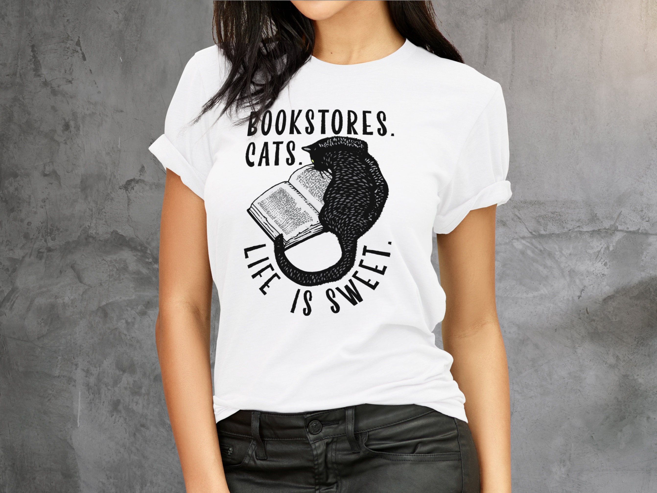Bookstore Cats Life is Sweet Shirt, Book Lover Shirt
