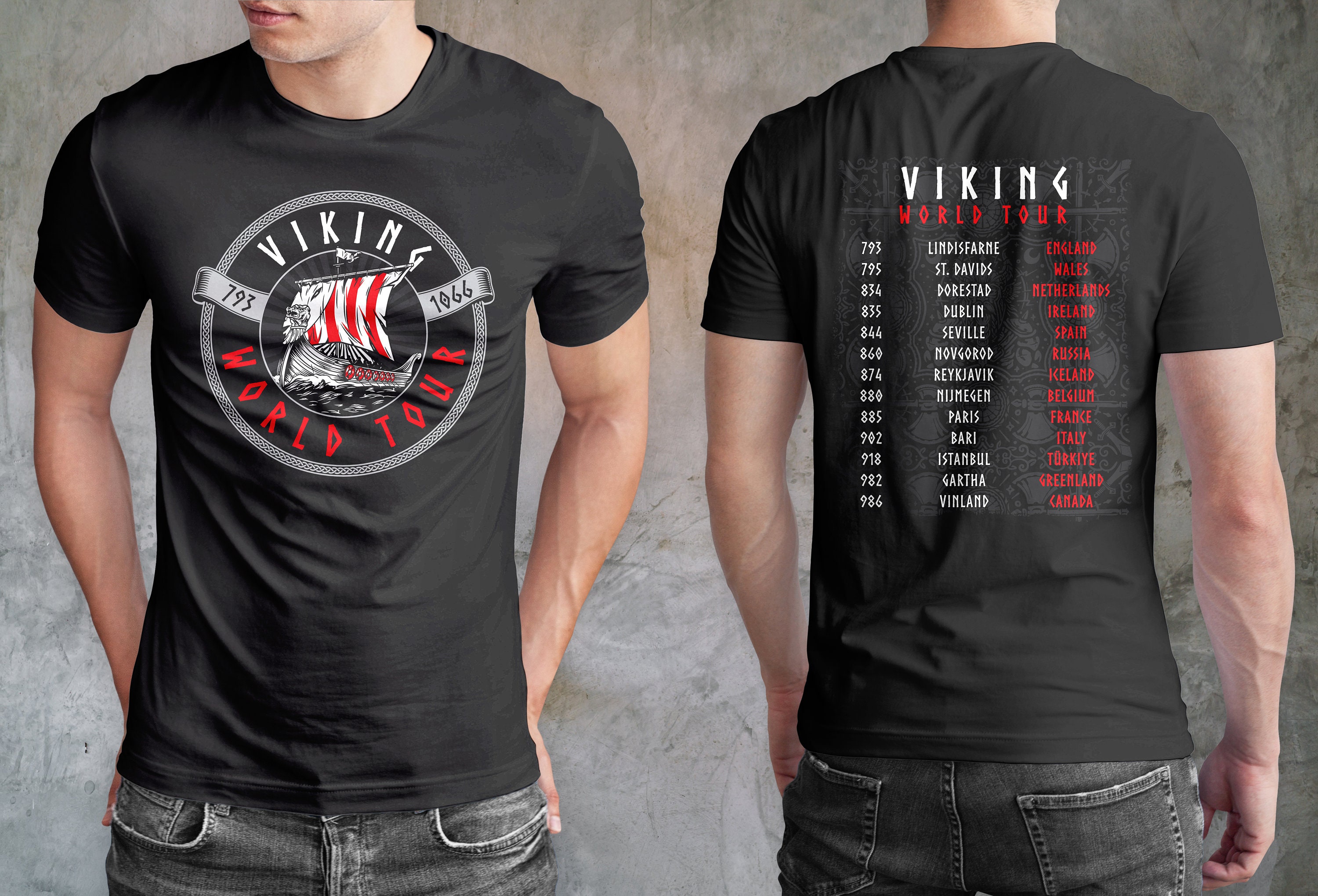 Pétroglyphes nordiques t-shirt vêtements vikings / t-shirt 