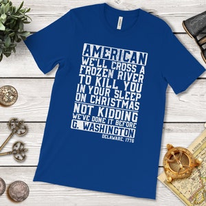 Sarcastic American History Tee: Frozen River Christmas True Royal