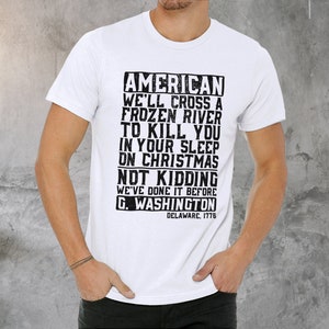 Sarcastic American History Tee: Frozen River Christmas White