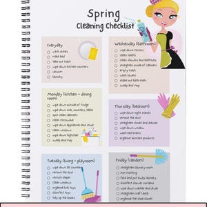 Lista de tareas de limpieza de primavera colorida/Plantilla de Canva/Editable e imprimible/Lista de tareas