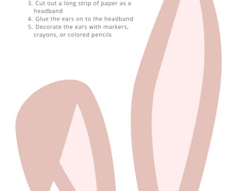 Printable Easter Bunny Ears Craft: Kids Activity Template (PDF)