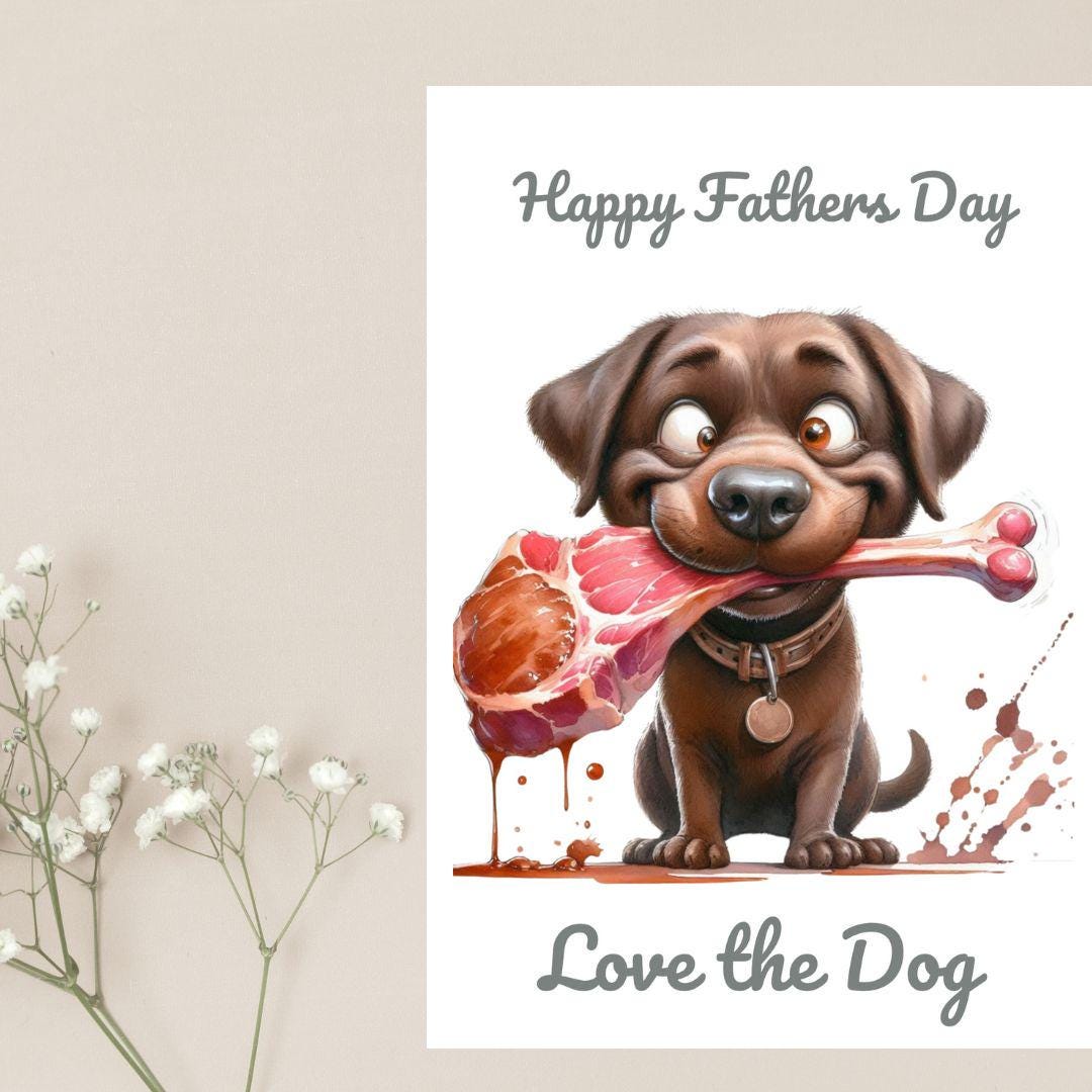 Printable Father's Day Card From Dog - Funny Dog Dad Download ...