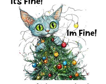 Funny Christmas Cat SVG: Humorous Holiday Graphic (Commercial Use)