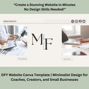 Canva-sjabloon voor DFY-website | Minimalistisch ontwerp voor coaches, videomakers en kleine bedrijven