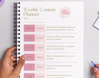 12-Month Content Calendar | Social Media Planner Pack | Weekly Content , Daily Monthly Stats, Analytics Tracker | Printable Business Kit
