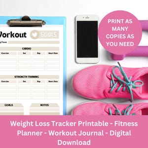 Workout Tracker Printable - Daily Exercise Log - Fitness Planner - Instant Download
