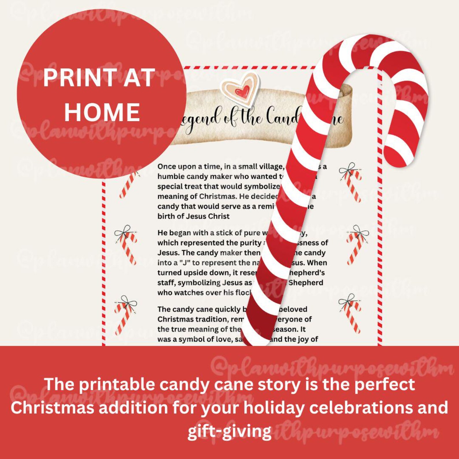 Candy Cane Story Printable - Christmas Gift Tags - Legend of the Candy ...