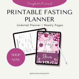 Fast Like a Girl Monthly Planner, Digital Download, Female Fasting Tracker, Printable Calendar for Women
