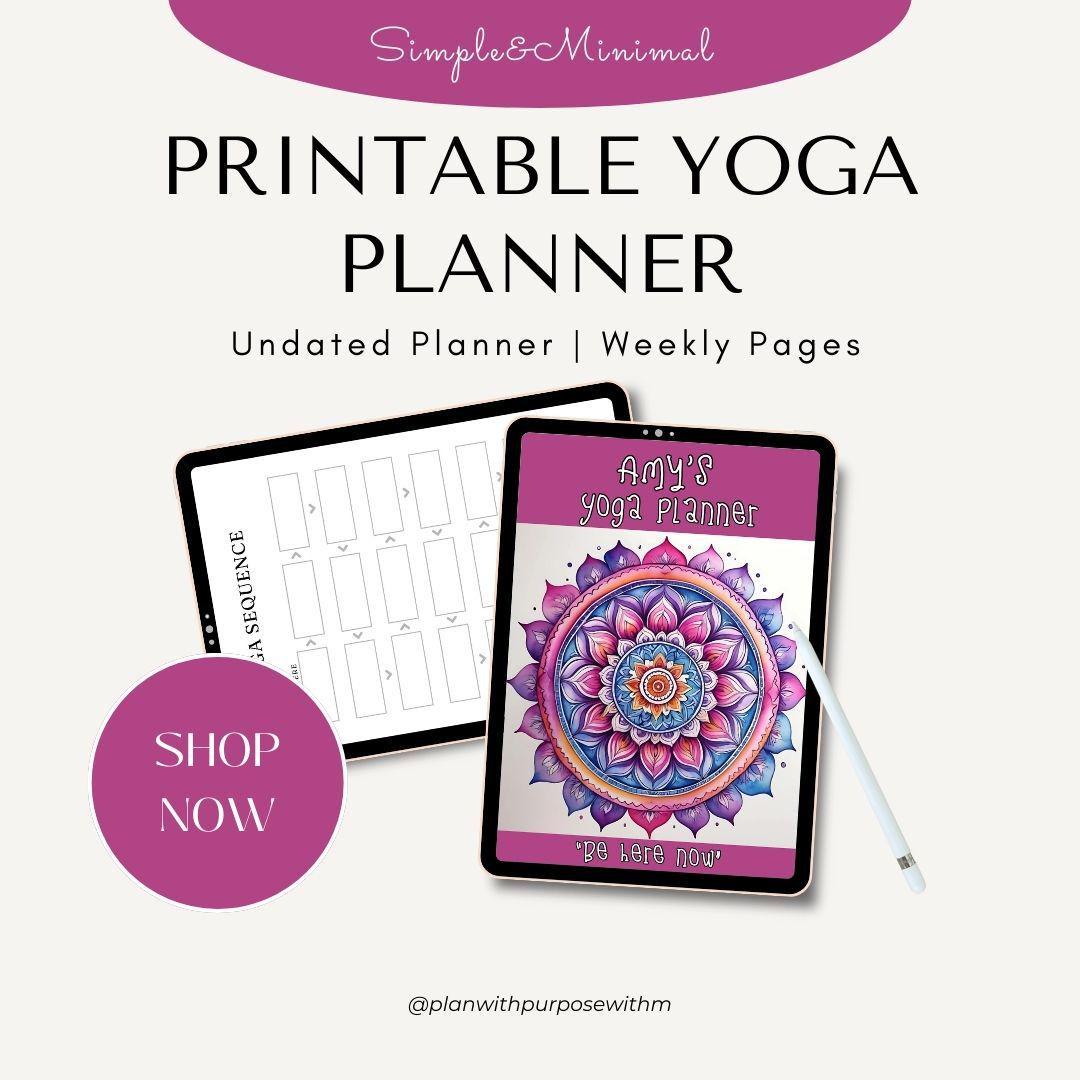 Yoga Sequence Planner, Printable Yoga Journal, Canva Template for ...