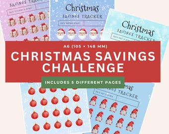 Christmas Savings Tracker | Holiday Budget | Cash Stuffing Envelope Insert | Printable Savings Challenge | Festive Sheet