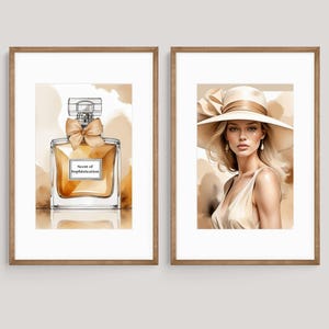 Luxury Fashion Print Set of 3 - Beige Wall Art - Digital Download - Trendy Designer Decor