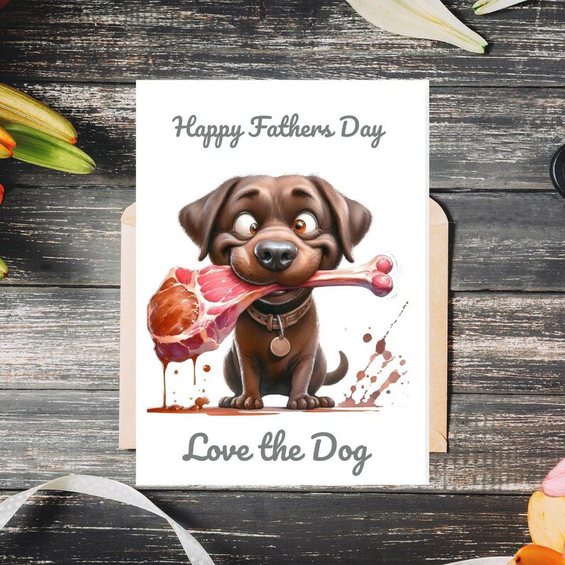 Printable Father's Day Card From Dog - Funny Dog Dad Download ...