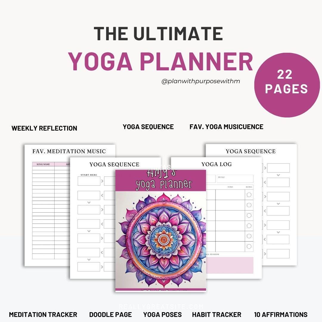 Yoga Sequence Planner, Printable Yoga Journal, Canva Template for ...