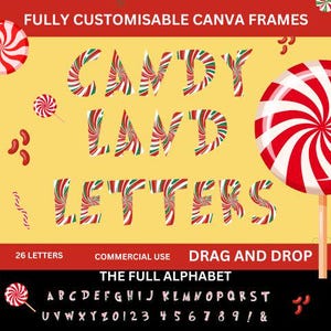 Candyland Font - Sweet Alphabet Clipart - Dripping Frosting Letters - Digital Download -Canva Frames