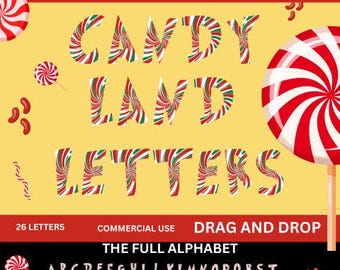 Candyland Schriftart - süßes Alphabet Clipart - tropfende Zuckerguss Buchstaben - digitaler Download - Canva Rahmen