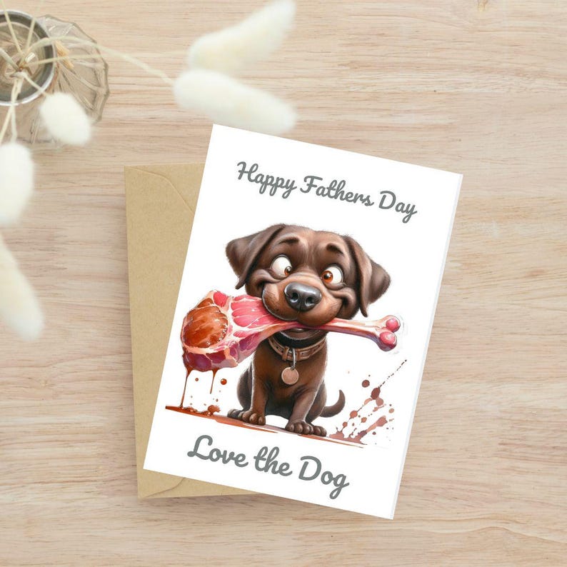 Printable Father's Day Card From Dog - Funny Dog Dad Download ...