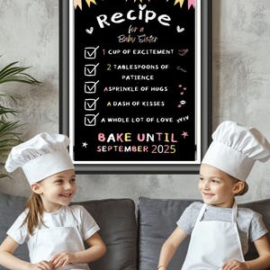 Recipe for a Big Sister - Pregnancy Announcement Chalkboard (Digital File)