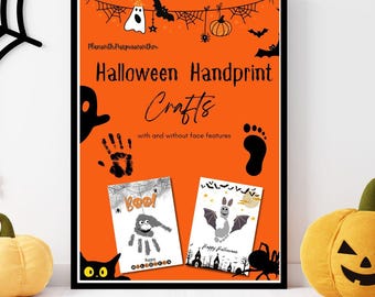 Halloween Handprint Art Bundle - Fun Kids Craft - Creative Keepsake - Printable Halloween Activities
