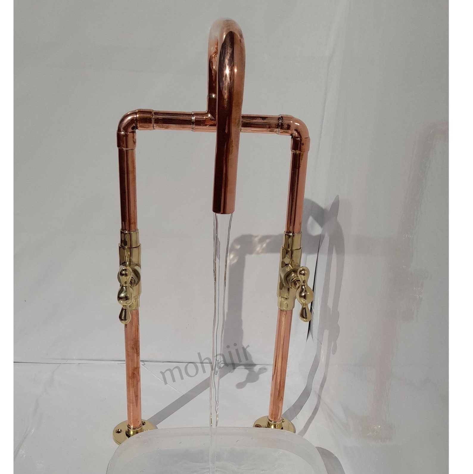 Copper bridge faucet for antique kitchen solid brass grip Etsy