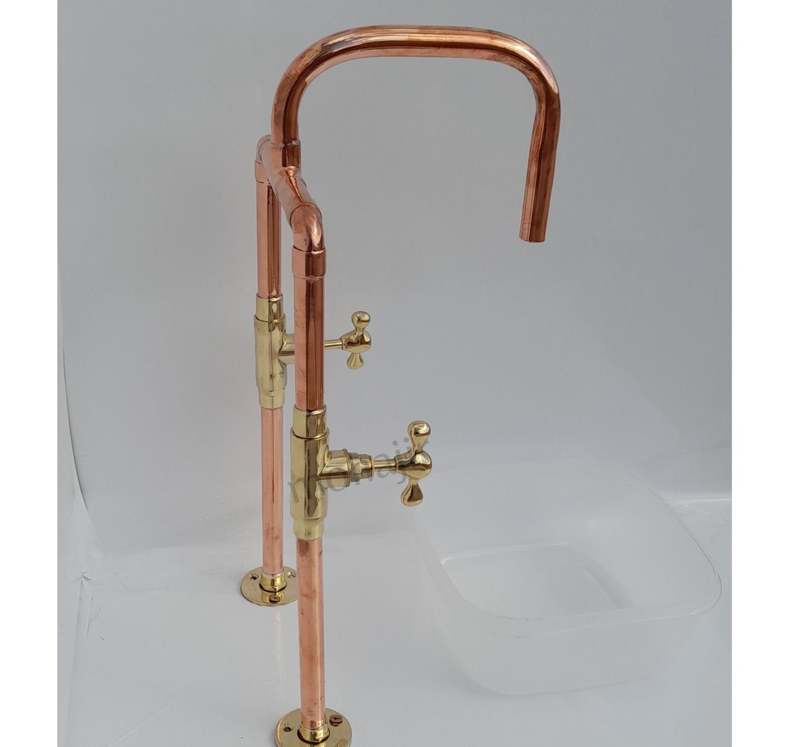 Copper bridge faucet for antique kitchen solid brass grip Etsy