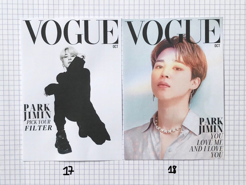 BTS Jimin Vogue couverture du magazine Jimin Park Jimin Etsy