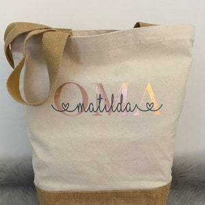 Shopper bag MRS. MOM OMA personalized with name in desired design