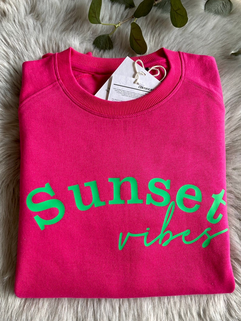 Damen Sweatshirt Sunset vibes Wunschaufdruck Bild 1