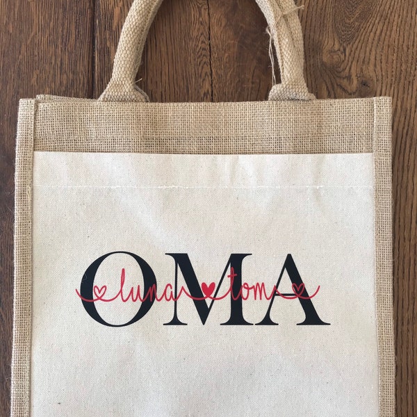 Personalisierte Jutetasche OMA MOM