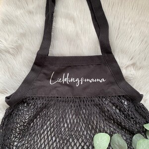 personalized shopping net, bag, mesh bag, gift, gift idea for Easter Black