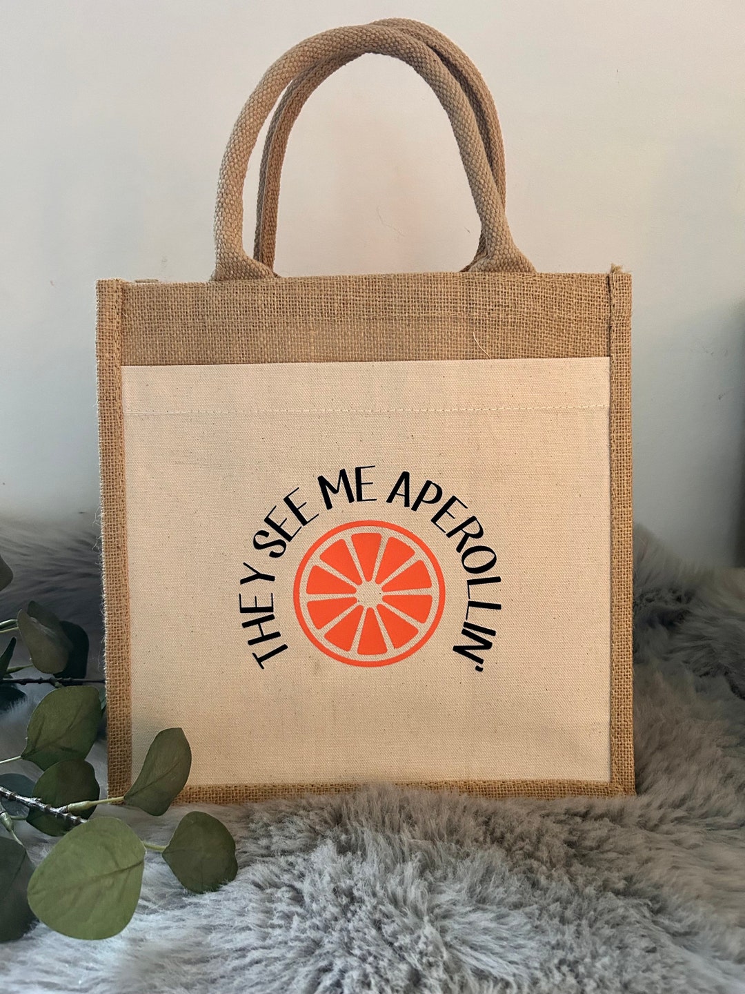 Aperol Jute Bag They See Me Aperollin' - Etsy