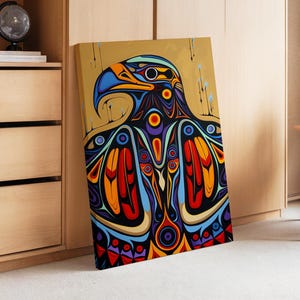 Indigenous Eagle Wall Art Print, Canadian Aboriginal Style Animal ...