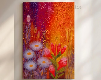 Statement Aboriginal Dot Art Canvas – Bold Abstract Color Burst Wall Decor for Living Spaces
