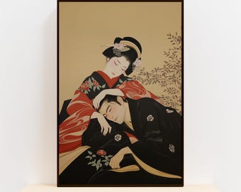 Japan Painting Shunga 1880s Antique Japanese Erotic Art-craft on