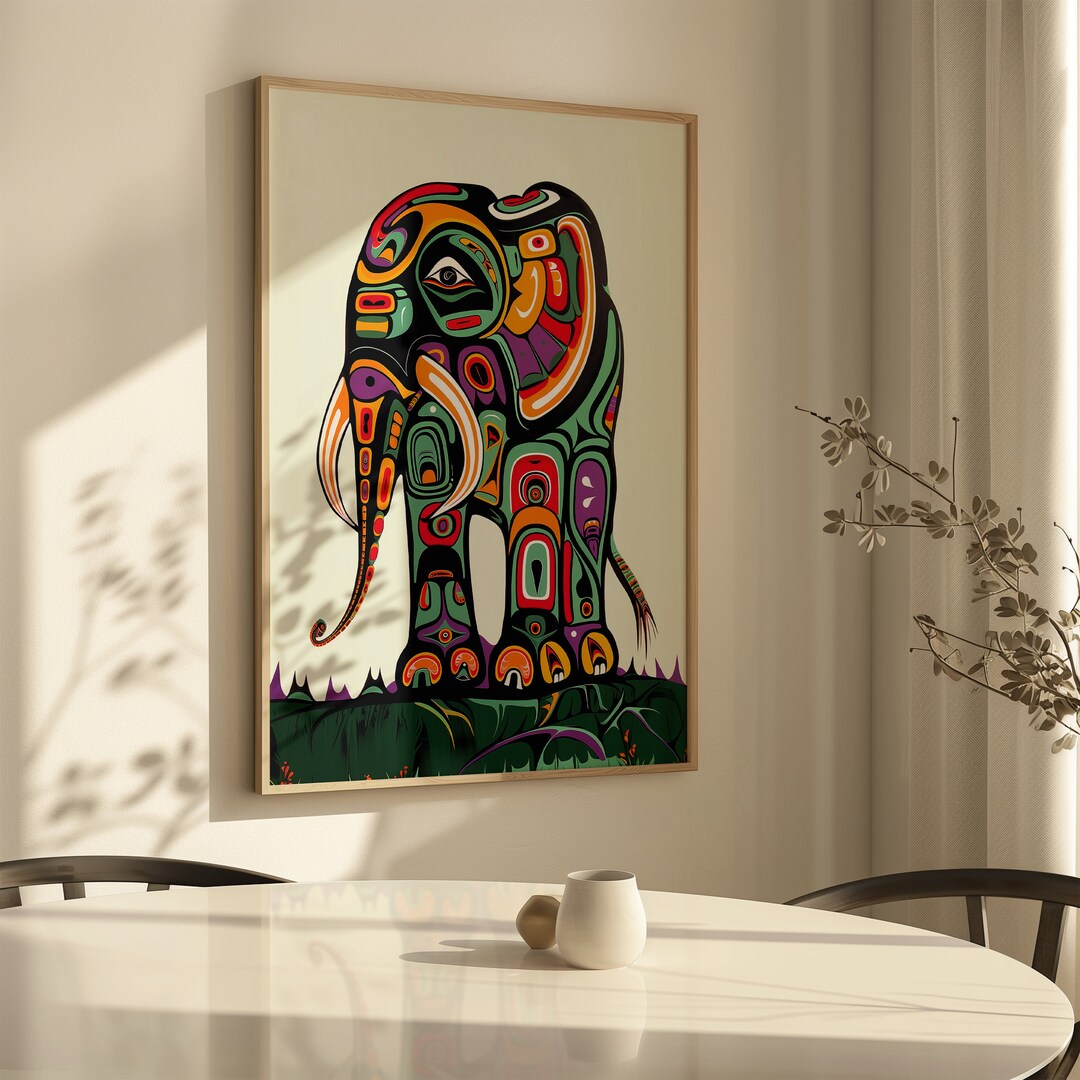Canadian Aboriginal Artwork, Colorful Traditional Inuit Canada Style ...