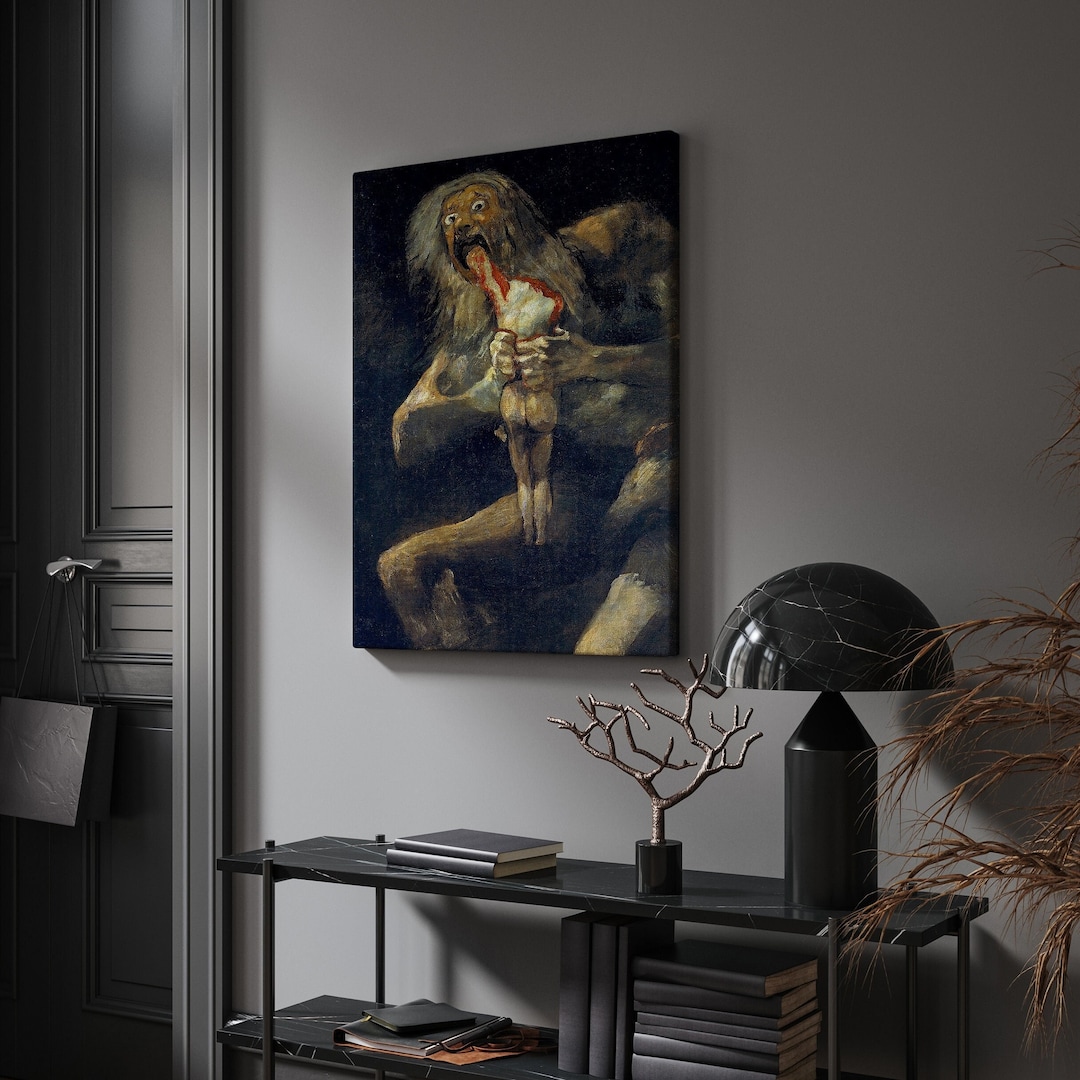 Saturn Devouring One of His Sons, Francisco De Goya Famous Print on