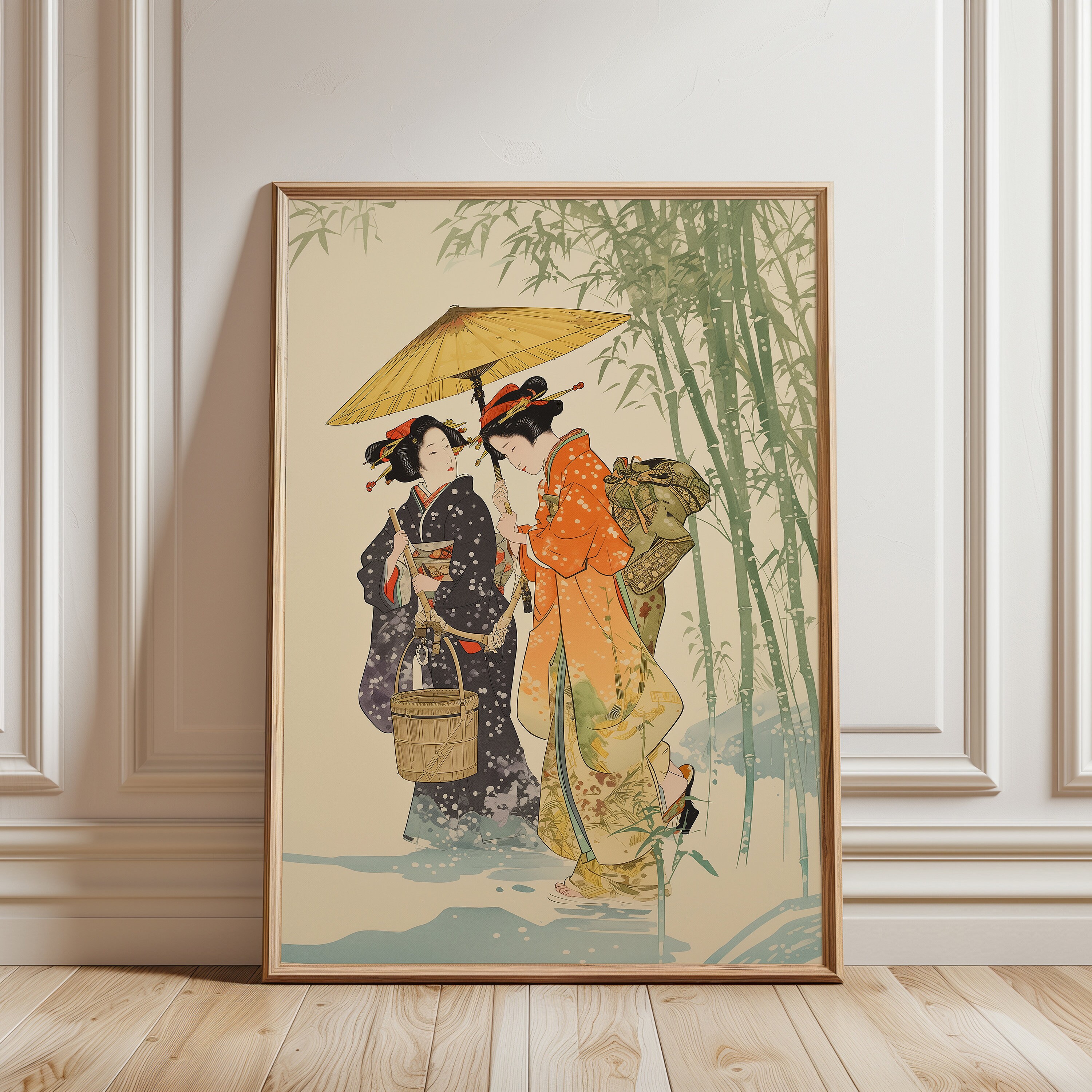 Vintage Geisha Art Woodblock Print Japanese Culture Edo Paintings ...