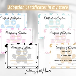 Puppy Birth Certificate Printable, Dog Birth Certificate, Pet Birth ...