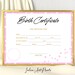 Pet Birth Certificate Printable Dog Birth (Download Now) - Etsy