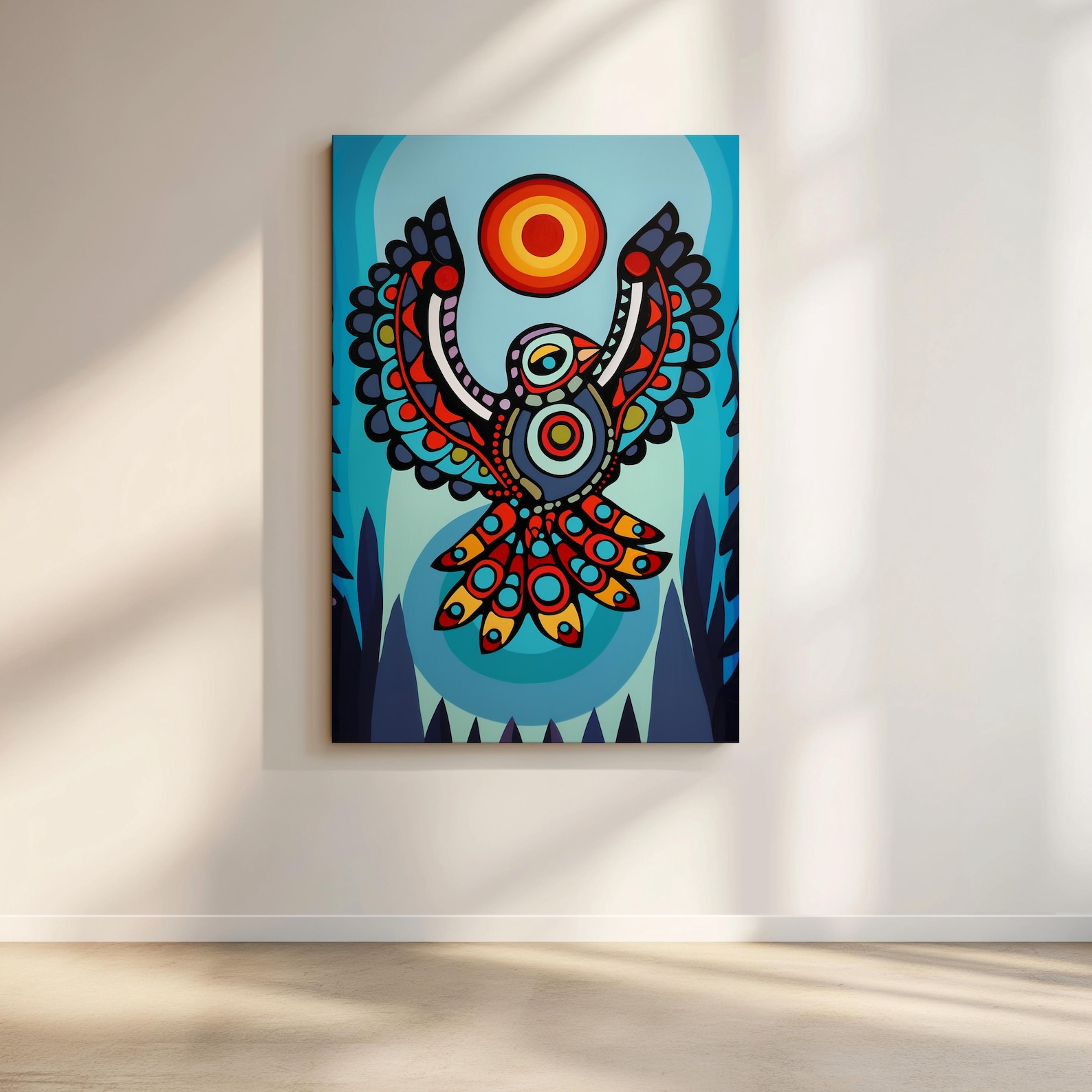 Bird Aboriginal Art Style Canvas, Contemporary Eagle Indigenous ...