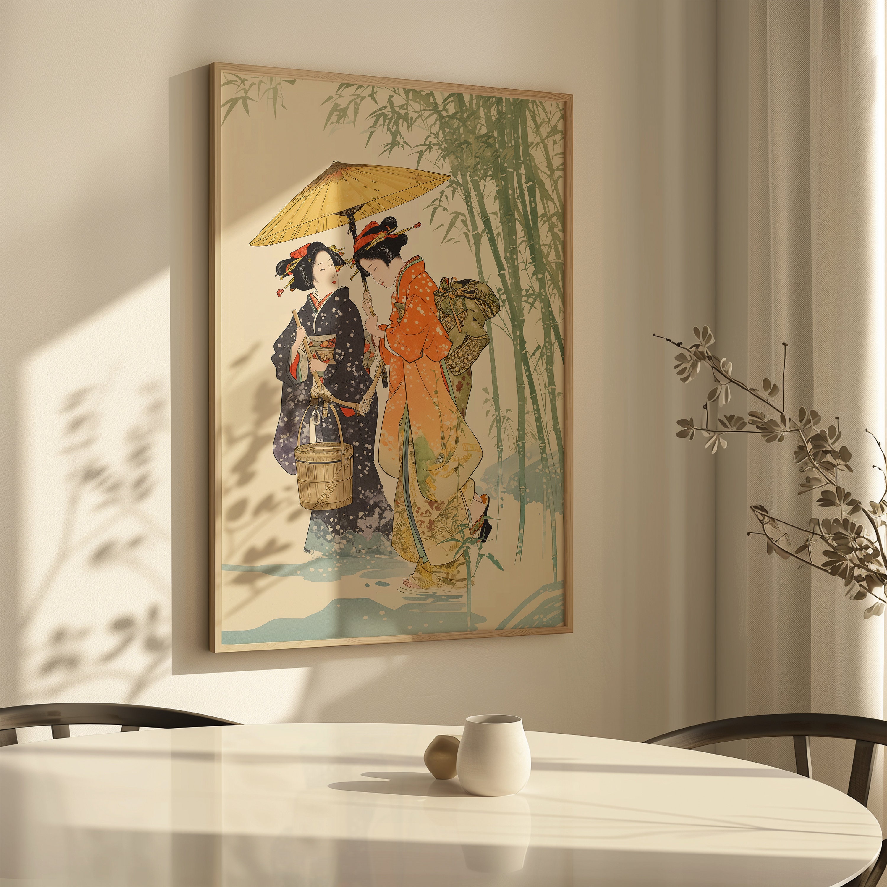 Vintage Geisha Art Woodblock Print Japanese Culture Edo Paintings ...